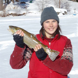 Emmie ice fishing