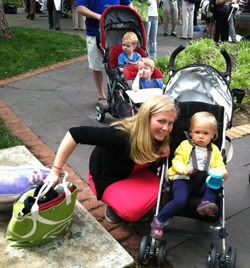 Hannah Pingree and her daughter as part of the "stroller brigade" in Washington, DC earlier this year. They were there to urge Congress to fix our nation's broken federal chemical safety policy.