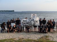 Tar sands rally on the shore of Sebago Lake in Raymond (photo by Todd Martin)