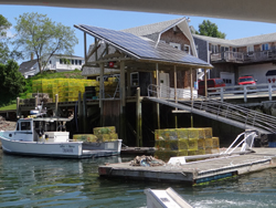 Potts Harbor Lobster, South Harpswell. They believe in protecting Maine's environment so installed solar panels in 2012. They also protected their wharf as a working waterfront in 2010 with Land for Maine's Future funds.