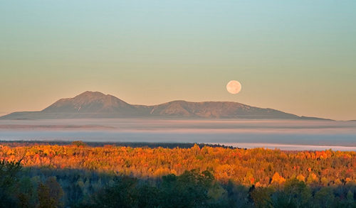 Moon over Katahdin