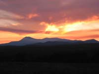 Katahdin, Baxter State Park as seen from Rt 95, looking east, late September 2004. - photo by Peter S., Brunswick