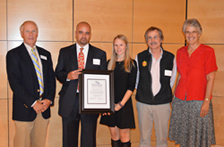 Photo: Representatives of Thanks But No Tank with NRCM Board president Tony Owens (left) and NRCM Executive Director Lisa Pohlmann (right). Members of TBNT pictured from left to right are Ken Agabian, Paige Brown, and Steve Hinchman.