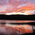 sunset on Varnum Pond Wilton-Temple by Karyl Condit