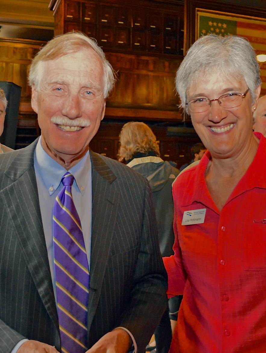 Senator Angus King and Lisa Pohlmann