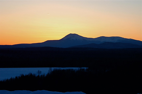 Beautiful sunset over Katahdin on my way home.