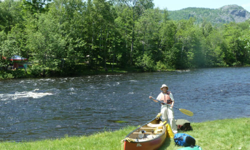 Cathy at Matagamon put in East Branch Penobscot