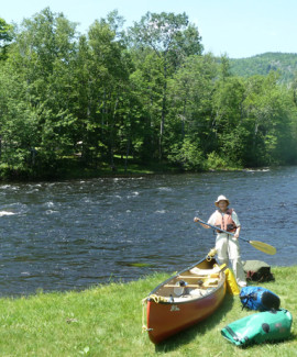 Cathy at Matagamon put in East Branch Penobscot 