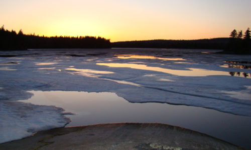 Sunset over a pond off the Appalachian Trail parking area just south of Monson Ernest Wright