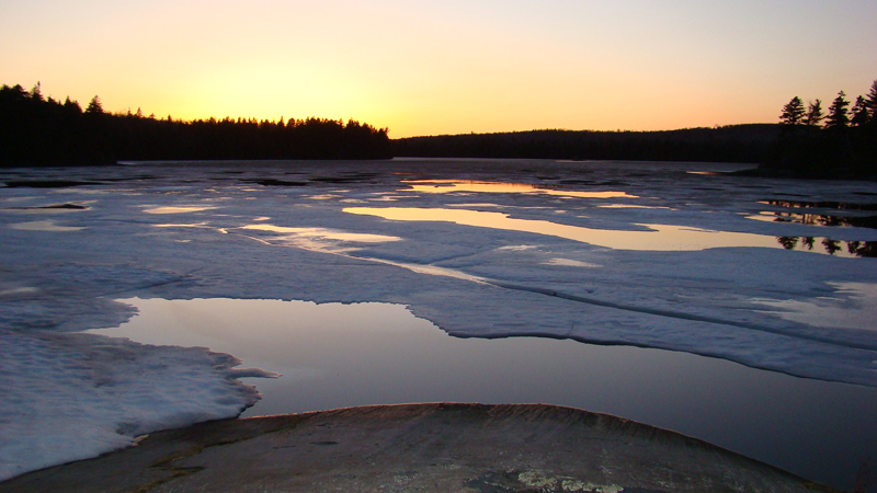 Sunset over a pond off the Appalachian Trail parking area just south of Monson Ernest Wright