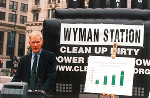 Brownie Carson at Wyman press conference Portland 2000