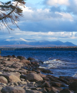 Katahdin Range from Chamberlain Lake-Fall public reserved land