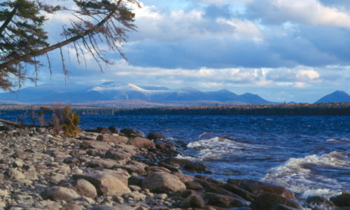 Katahdin Range from Chamberlain Lake-Fall public reserved land