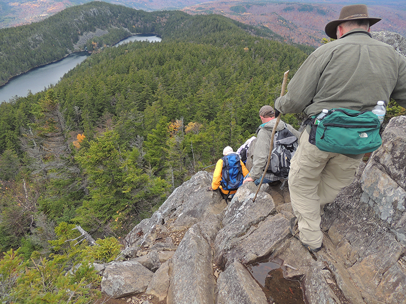 descending Borestone Mtn