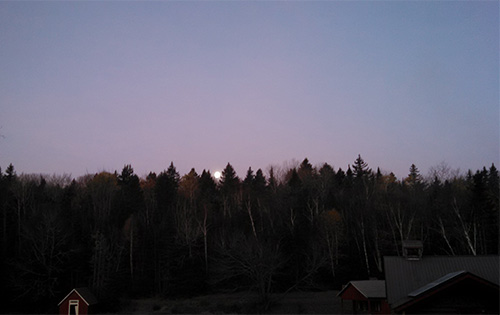 Moon set over Red River Camps