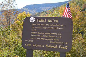 Evan's Notch sign by Beth Comeau