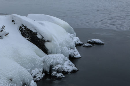 The freezing edge of Moosehead Lake