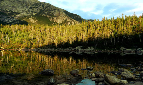 Evening light at Chimney Pond, Baxter State Park