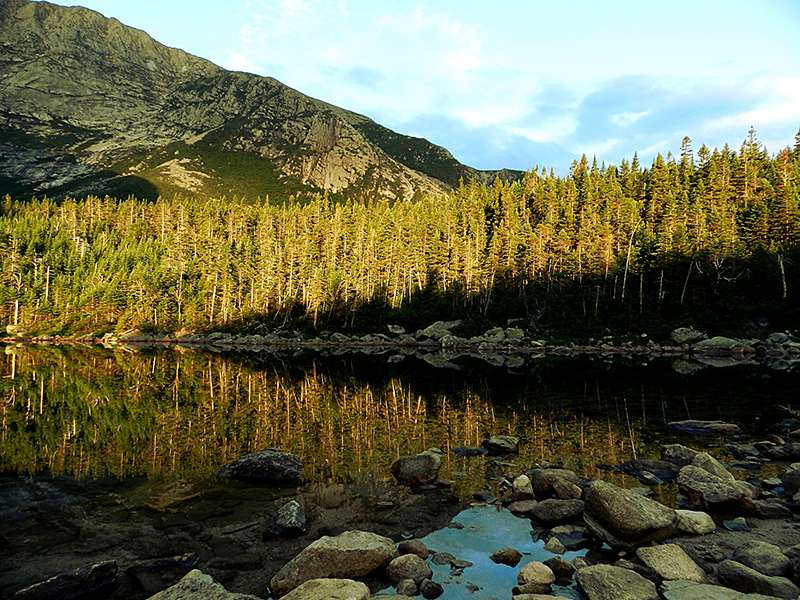 Evening light at Chimney Pond, Baxter State Park