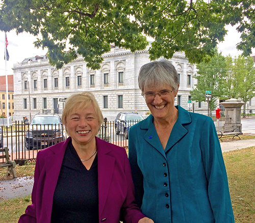 Janet Mills and Lisa Pohlmann speak out about polluters' lawsuit against the Clean Power Plan