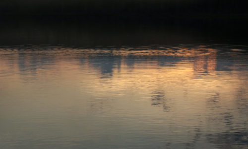 Sunset reflections on Narrow Pond