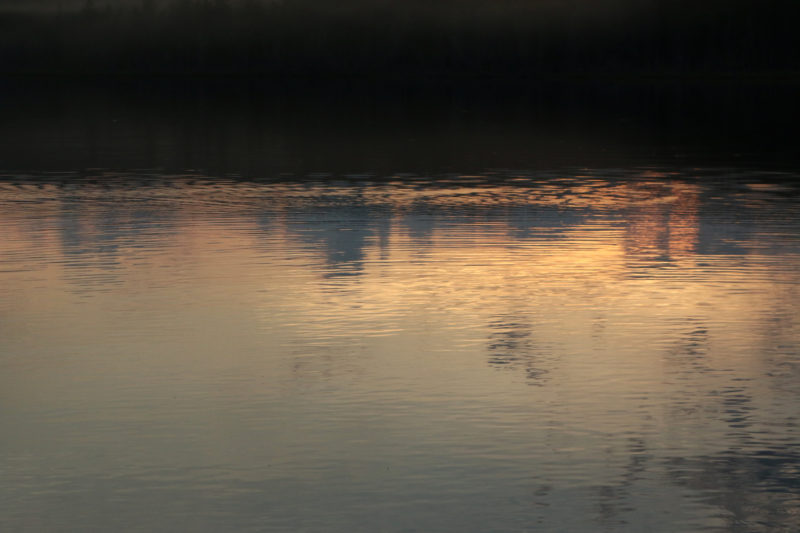 Sunset reflections on Narrow Pond