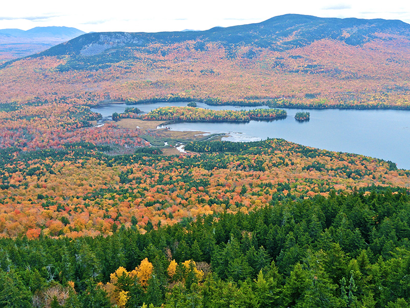 Barren Mountain and Lake Onawa from Borestone Mountain