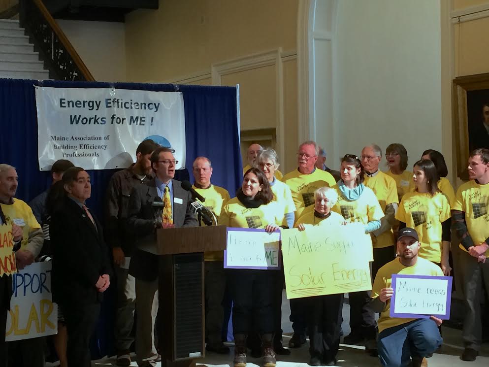 Dylan at State House solar rally