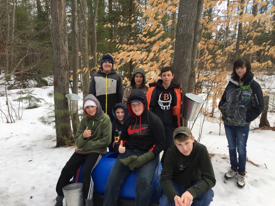 Brewer Community School science students learn how to tap sugarbush trees.