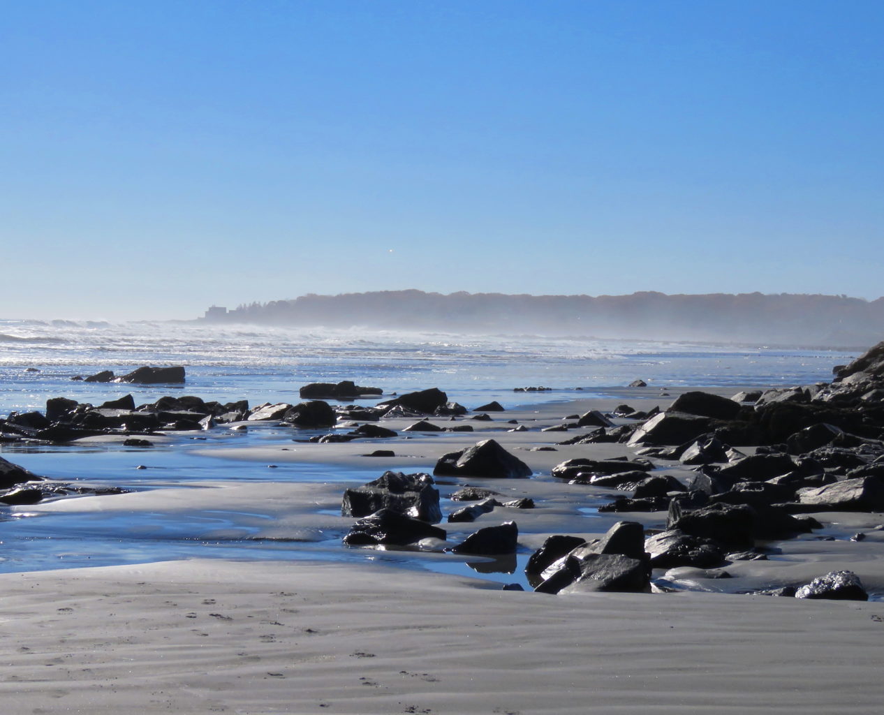 misty morning York Beach by Jayne Winters