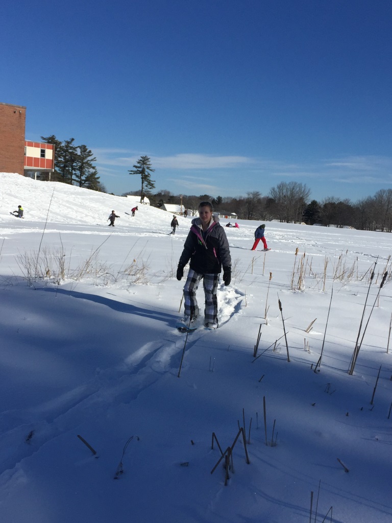 Memorial Middle School students in winter