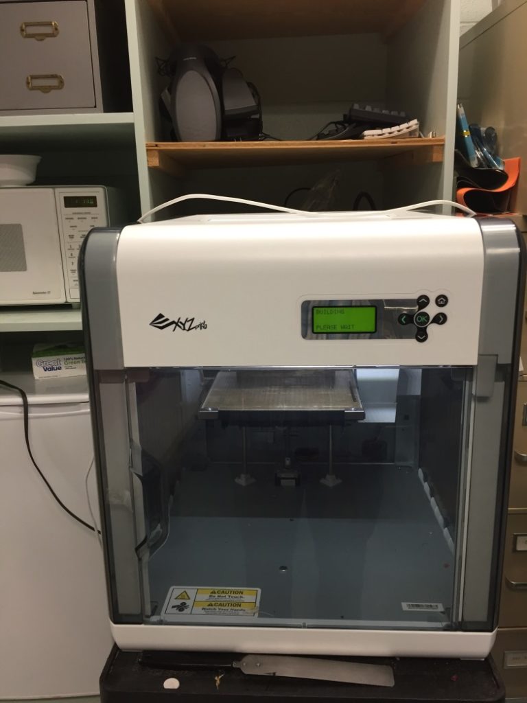 A 3D printer building a digitally designed frame for the nature trail’s interpretive signs. 