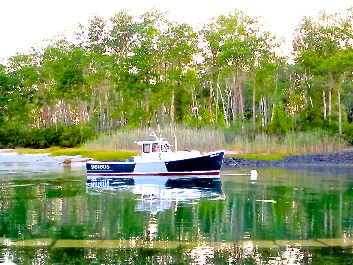 A lobsterboat freshened for spring, Kennebunkport harbor