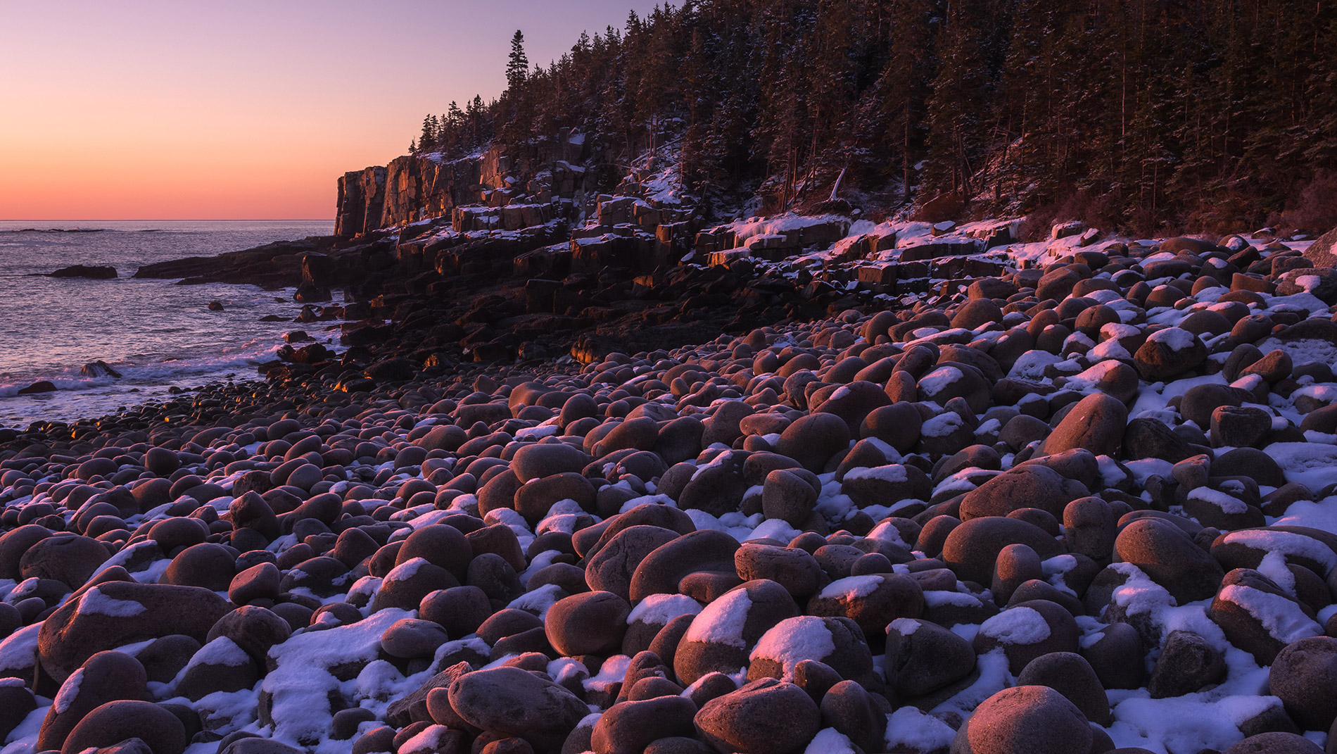 Boulder beach at Acadia National Park