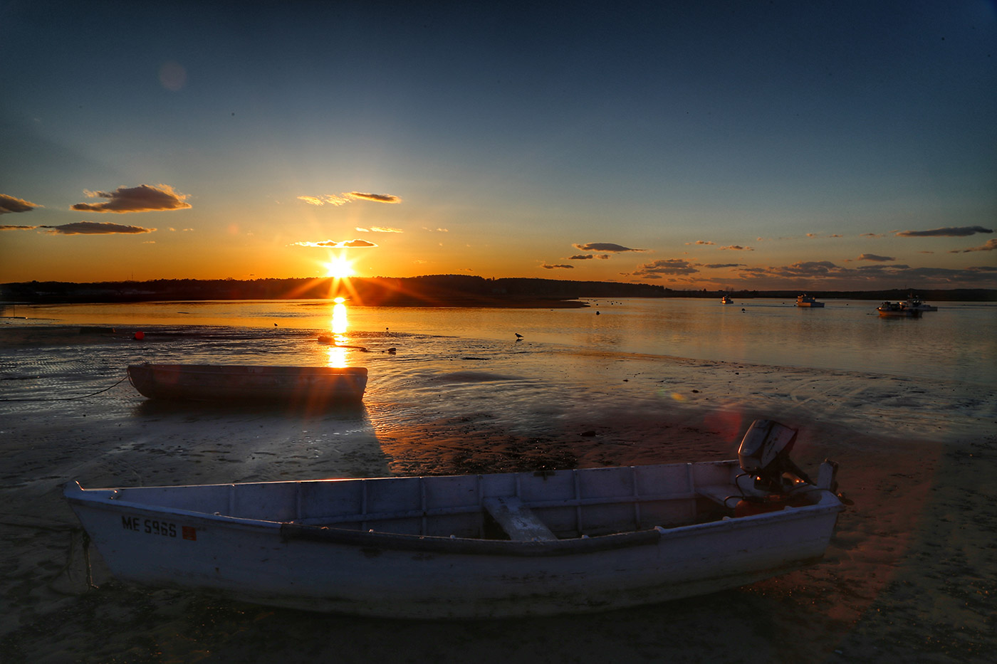 Spring sunset at Pine Point Fisherman's Co-op in Scarborough