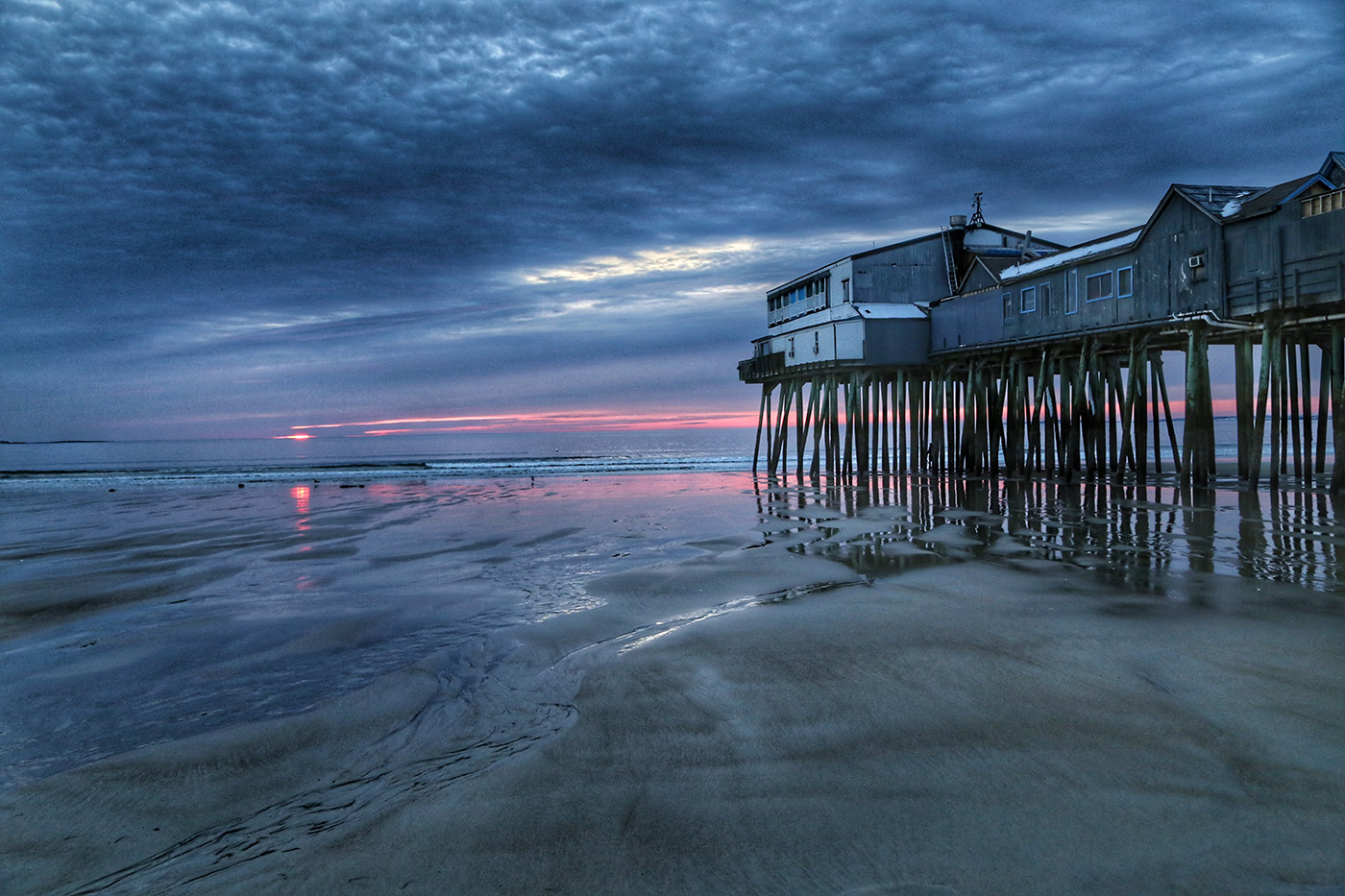 Sunrise at the Old Orchard Beach pier