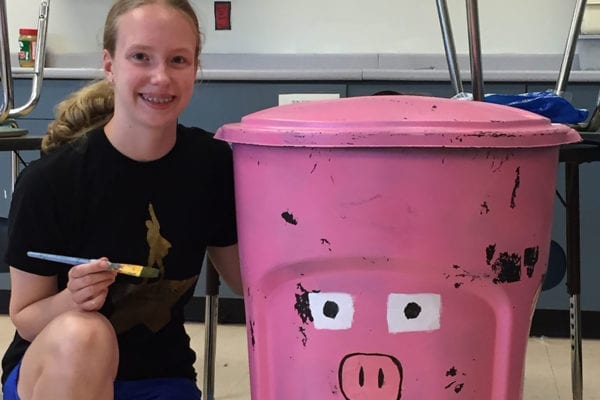 Hall-Dale food waste Pink Piggy receptacle