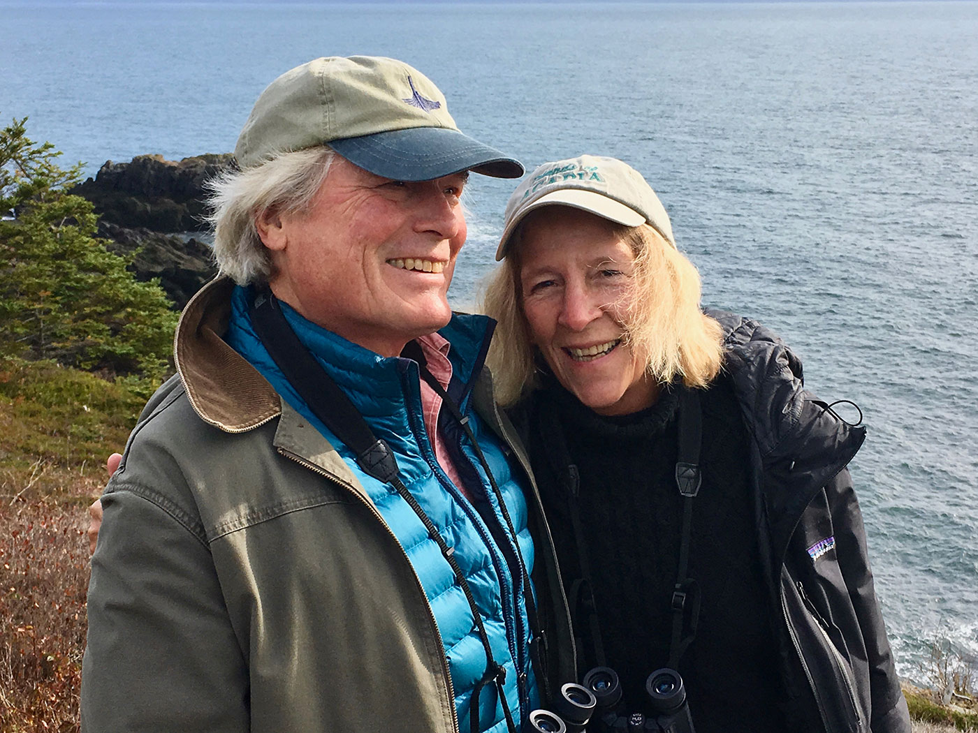 Geoff and Emily Beck at Hamilton Cove Preserve in Lubec