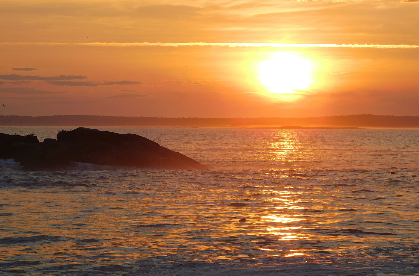 sun over Muscongus Bay