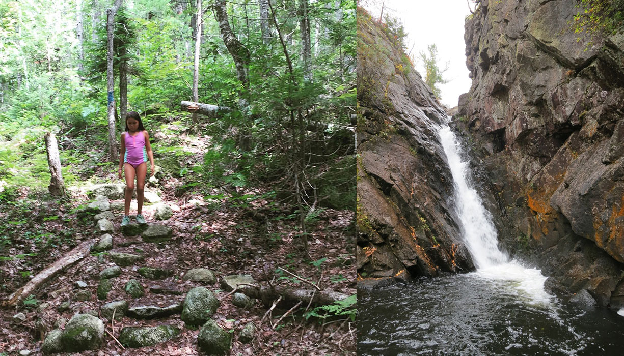 Arriving at Tumbledown Dick Falls