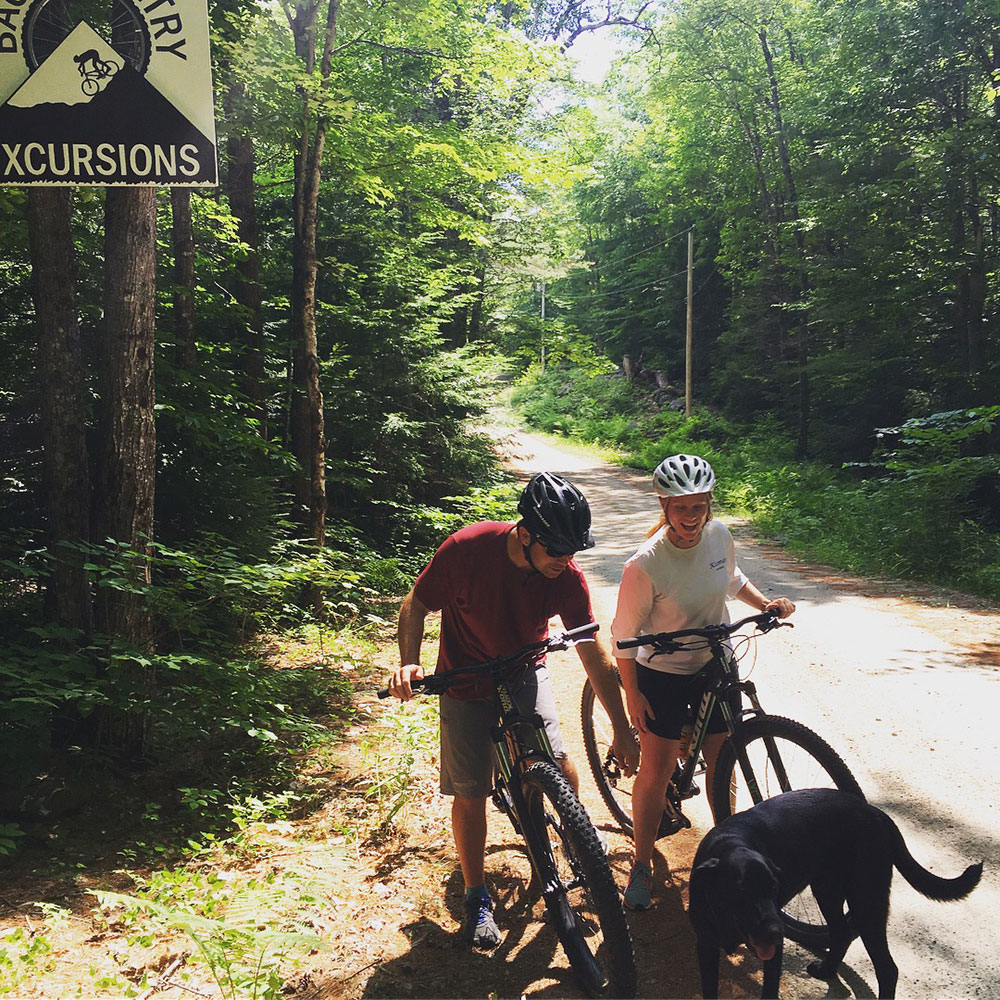 Fiona with dog on trail