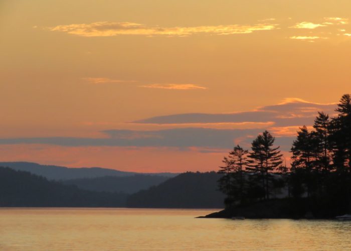 July sunset Sebec Lake