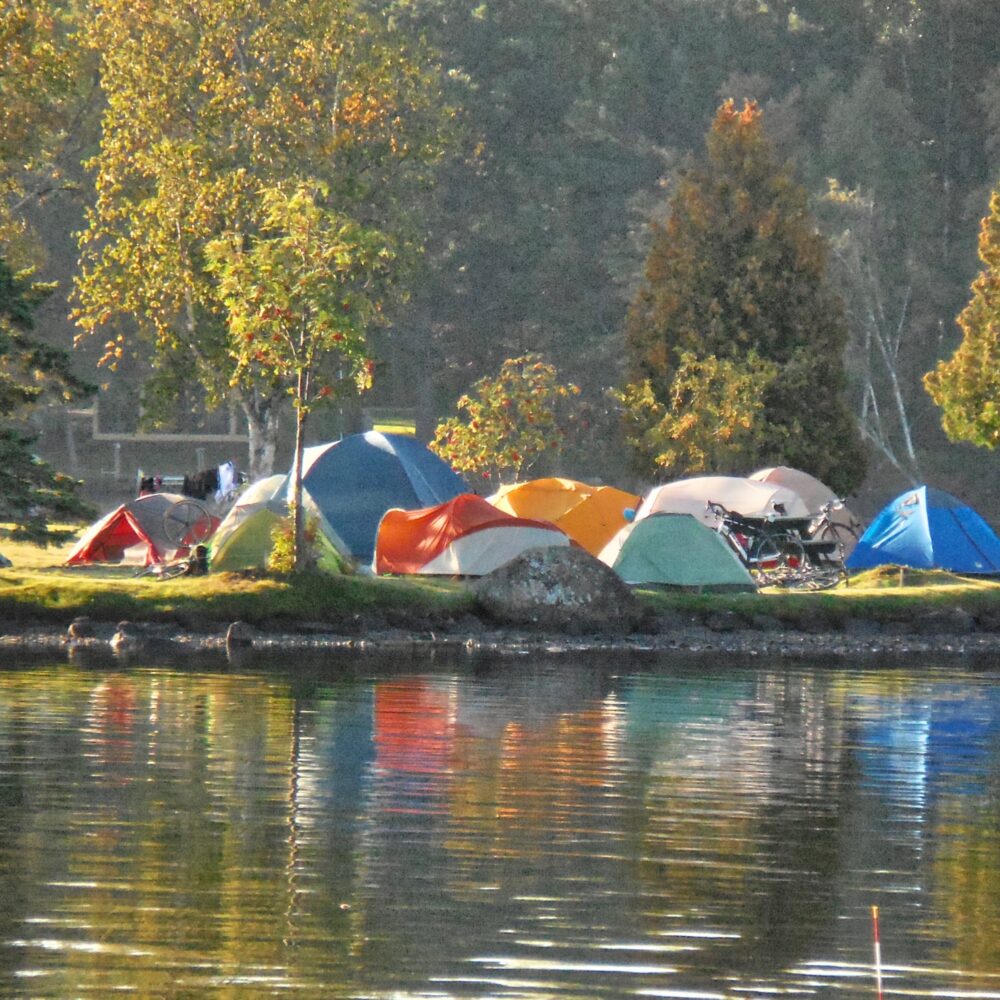 Bike Maine tents Rangeley