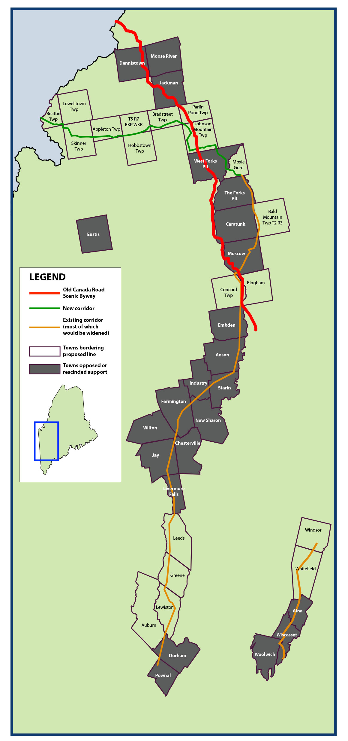 Proposed CMP corridor route map