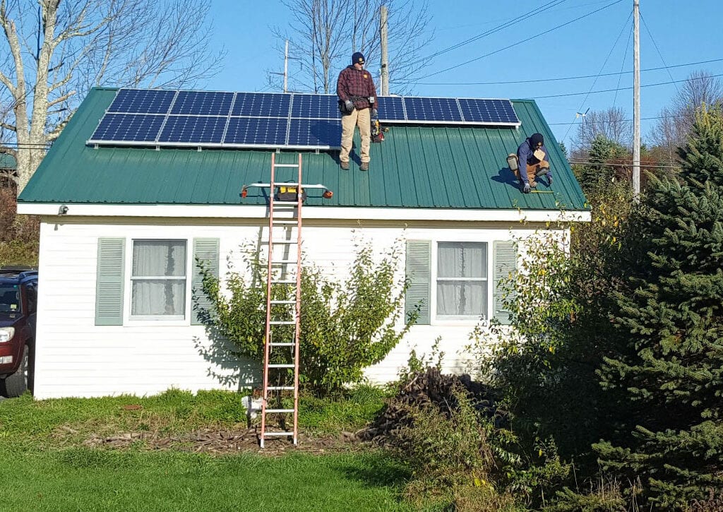 Solar installation on home rooftop