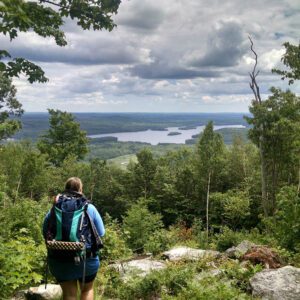 person hiking in Kennebec Highlands