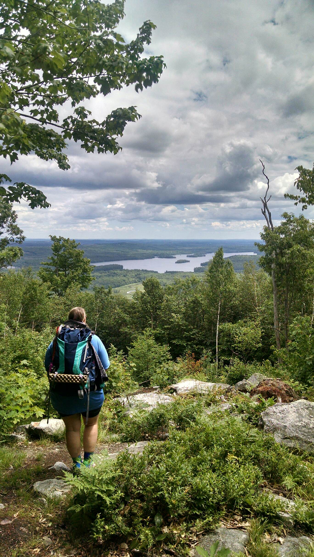 person hiking in Kennebec Highlands