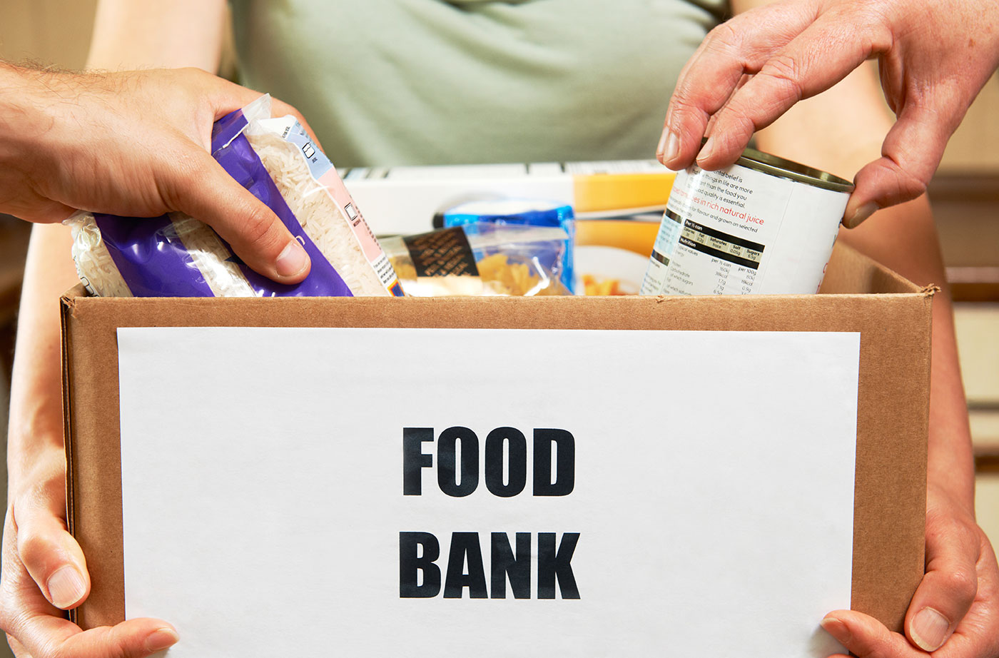 box of food at food bank