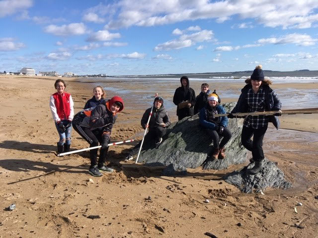 students on Old Orchard Beach 