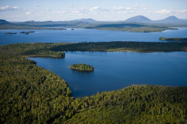 aerial view of Moosehead Lake